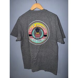 Love and Pineapples Gray Graphic T Shirt Est 2016 Pineapple Logo Size L